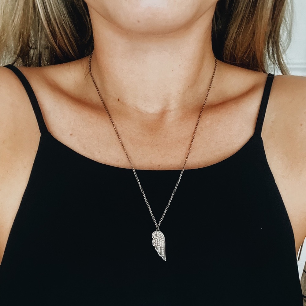 Swarovski Necklace w/ Angel Wing Pendant